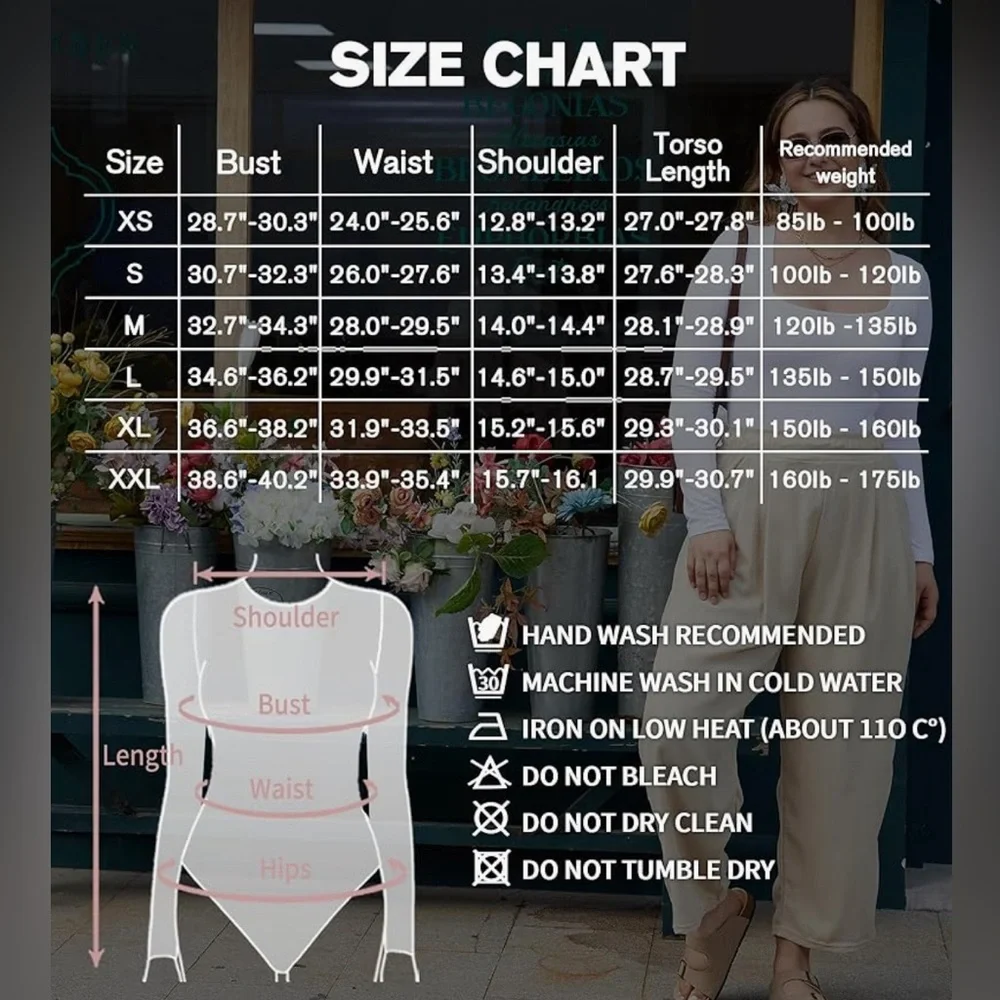 MANGOPOP Women's Square Neck Long Sleeve Bodysuit | Black | Small - Picture 8 of 9